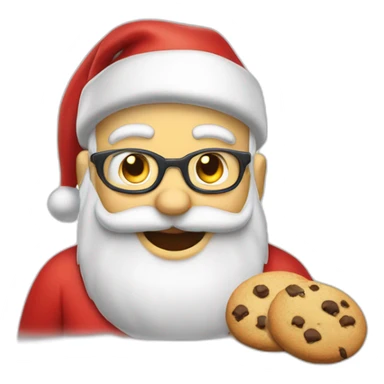 Pere noel entrain de bruler des cookies sticker
