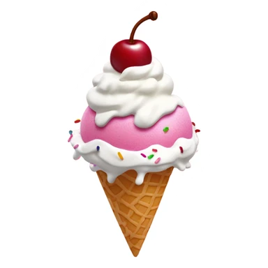 Pink ice cream sundae  sticker