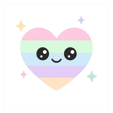 rainbow heart with sparkles sticker