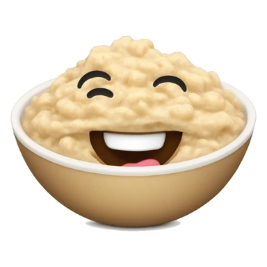 Smiling oatmeal porridg bowl sticker