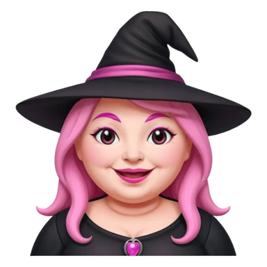 plump witch with pink skin. sticker