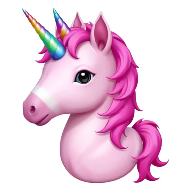 Cute happy anime pink unicorn holding a flower 
 sticker