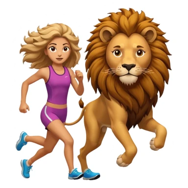 High resolution of a running women lion sticker