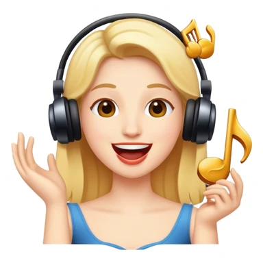 musical character singing happily sticker