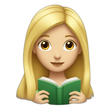 blond girl with the book sticker