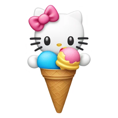 hello kitty with ice cream  sticker
