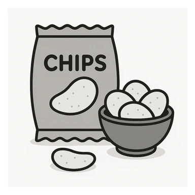 a salty snack, minimalistic style sticker