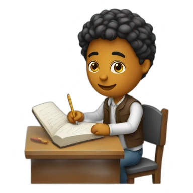 writer writing book sticker