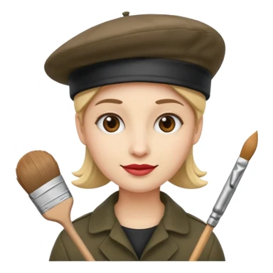 artistic director emoji with a beret and paintbrush sticker