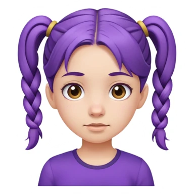 simple girl avatar with pigtails and purple shirt sticker