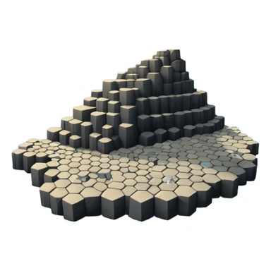 giant's causeway in northern ireland it has hexagonal rock pillars set against the ocean sticker