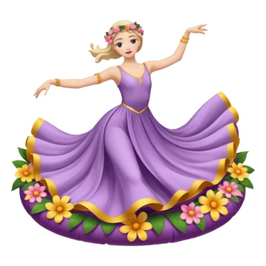 dancer on flower float sticker