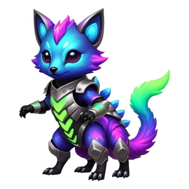 Epic Edgy Cute Vibrant Dark Nebula Modern Vernid-Protogen-creature-animal, full body sticker