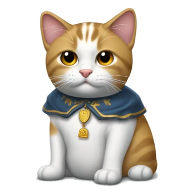 gato vestido como juez, con martillo de tribunal sticker