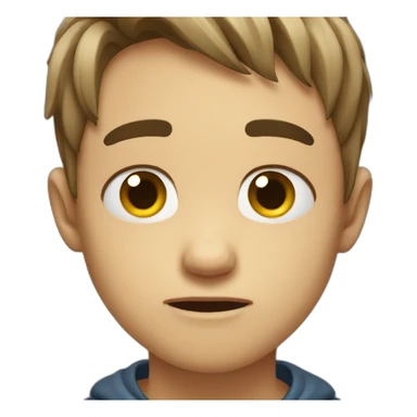 crying boy with lovely face sticker