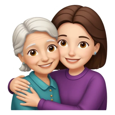 Abuela y una niña a su lado sticker