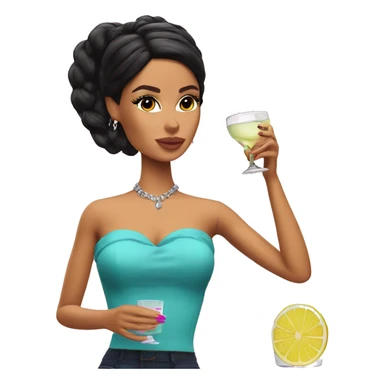 Latina Barbie drinking tequila  sticker