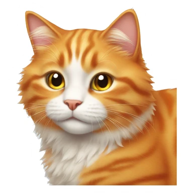 Fluffy orange cat cute sticker