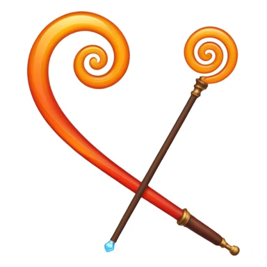 magic wand with orange red wave sticker