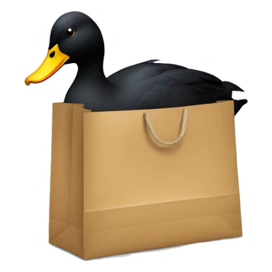black duck with a paper bag on the head sticker