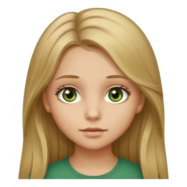 A young girl with long dirty blonde hair and hazel green eyes sticker