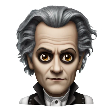 photorealistic Sweeney todd by Johnny Depp sticker