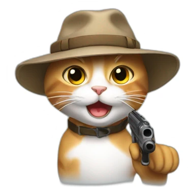 Shooting cat sticker