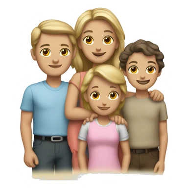 Caucasian family of 6  sticker