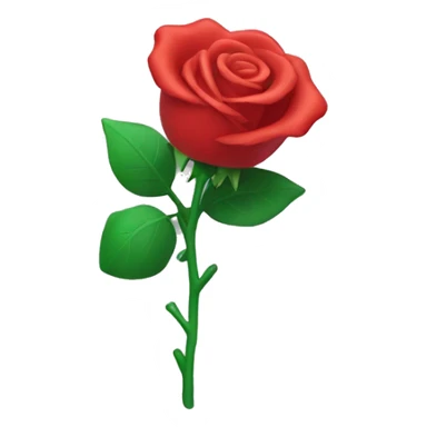 a plastic red rose shaking sticker