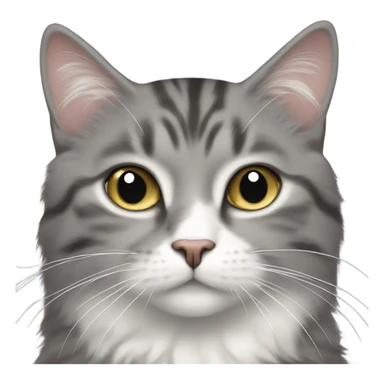 a long haired gray cat and tabby cat with white markings sticker