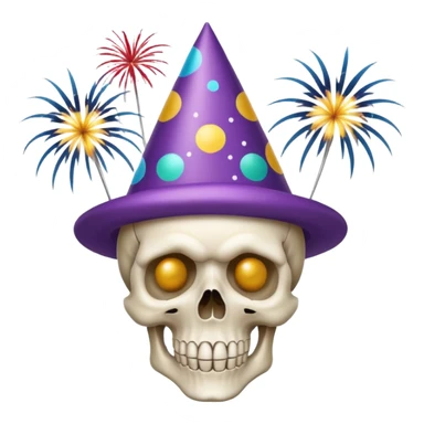 Skull ,New years ,Fireworks sticker