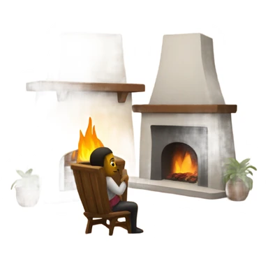Sitting by the fireplace  sticker
