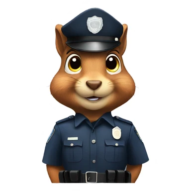 squirrel police officer sticker