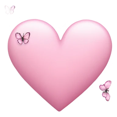 light pink heart with butterflies  sticker