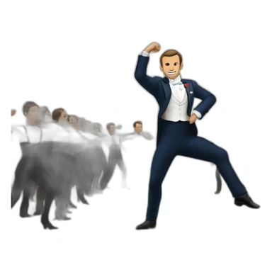 macron entrain de dancer sticker