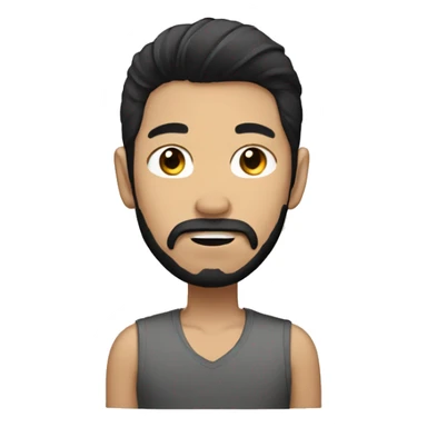 asain boy with black beard hair and mustache  sticker