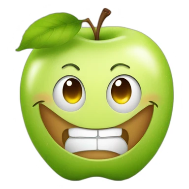 smirking apple sticker