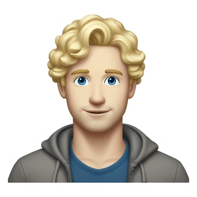 full body light curl blonde 30yo man blue eyed pale skin sticker