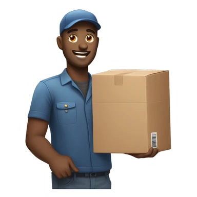delivery man delivering a cases to a very happy normal person sticker