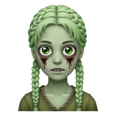 zombie with braided hair sticker