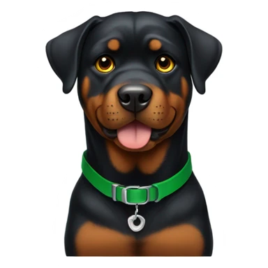 adult rottweiler male with green collar and brown eyes sticker