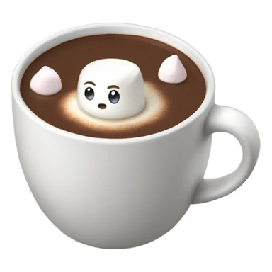 Hot chocolate with marshmallow sticker