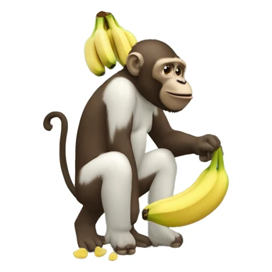 Un singe qui mange de la banane sticker