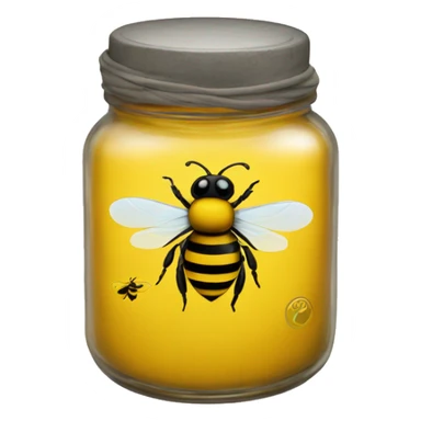 Bee draw on a jar sticker
