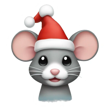 A mouse woth a christmas hat sticker
