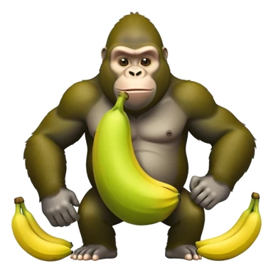 A cartoon character with a curved yellow banana for a body and a lime green gorilla face with gorilla features sticker