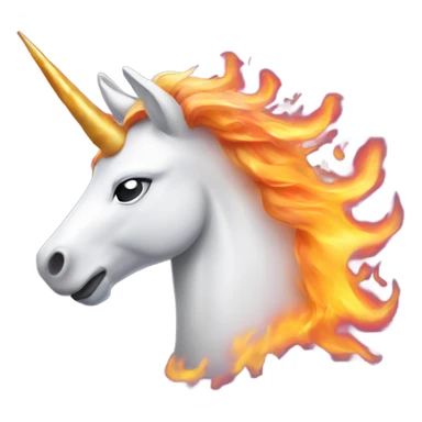 Unicorn with horn on fire sticker