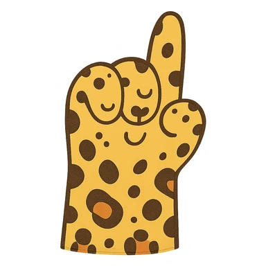 aesthetic leopard paw pointing up with beautiful leopard spots sticker