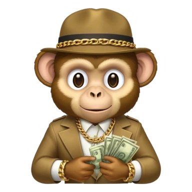 gangester monkey with money sticker