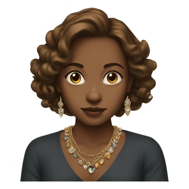 brown-haired girl portrait with jewelry sticker